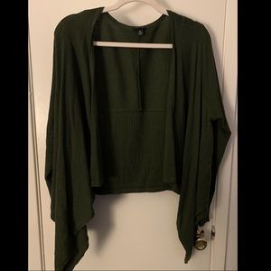 Torrid Olive Cropped Sweater Cardigan